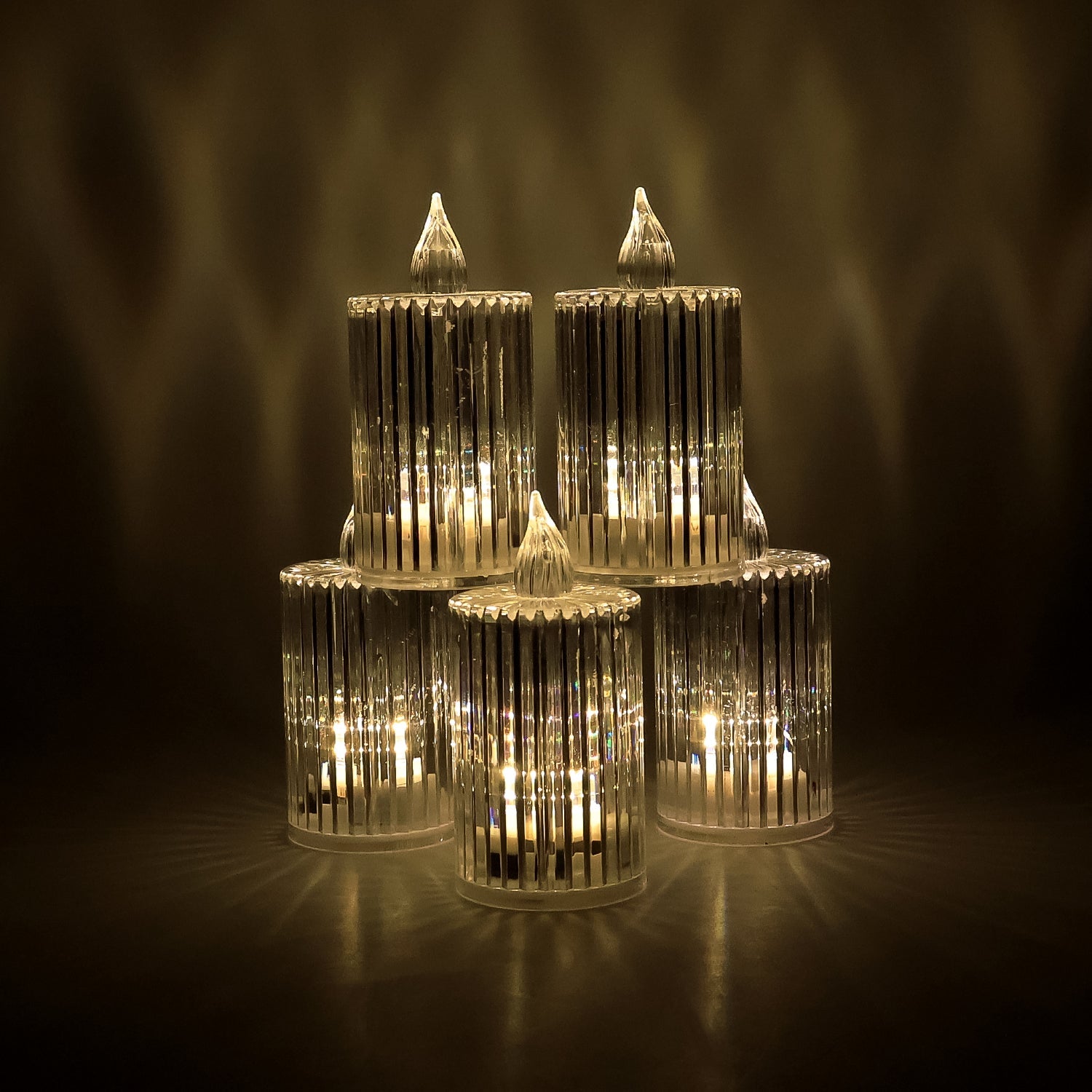 Premium Crystal Effect LED Flameless Candle Lights (5 Pc) Premium Crystal Effect LED Flameless Candle Lights (5 Pc)